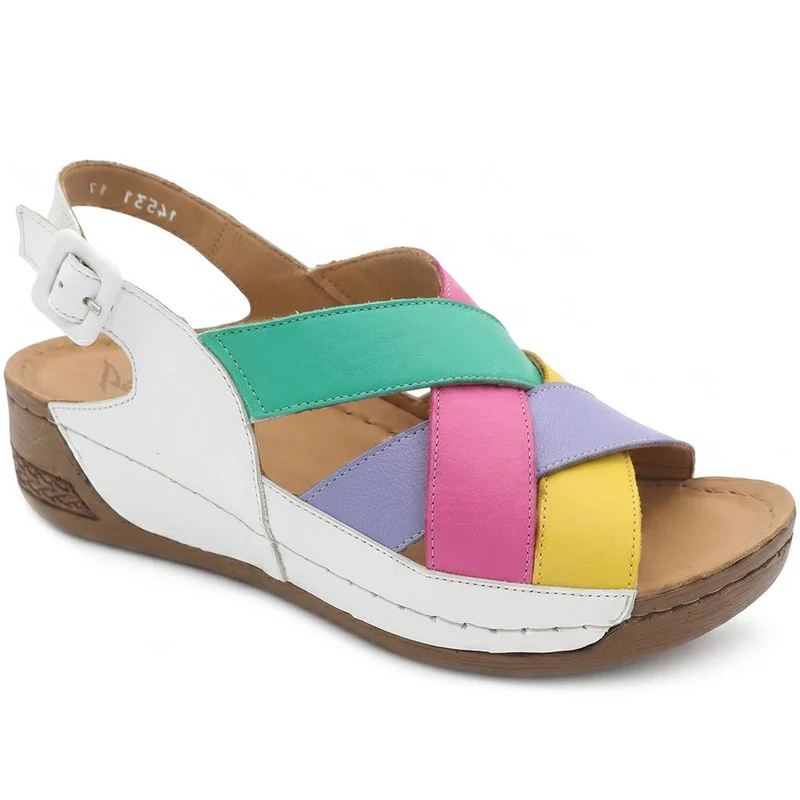 Strappy Buckled Leather Sandals - AS43004 / 329 759