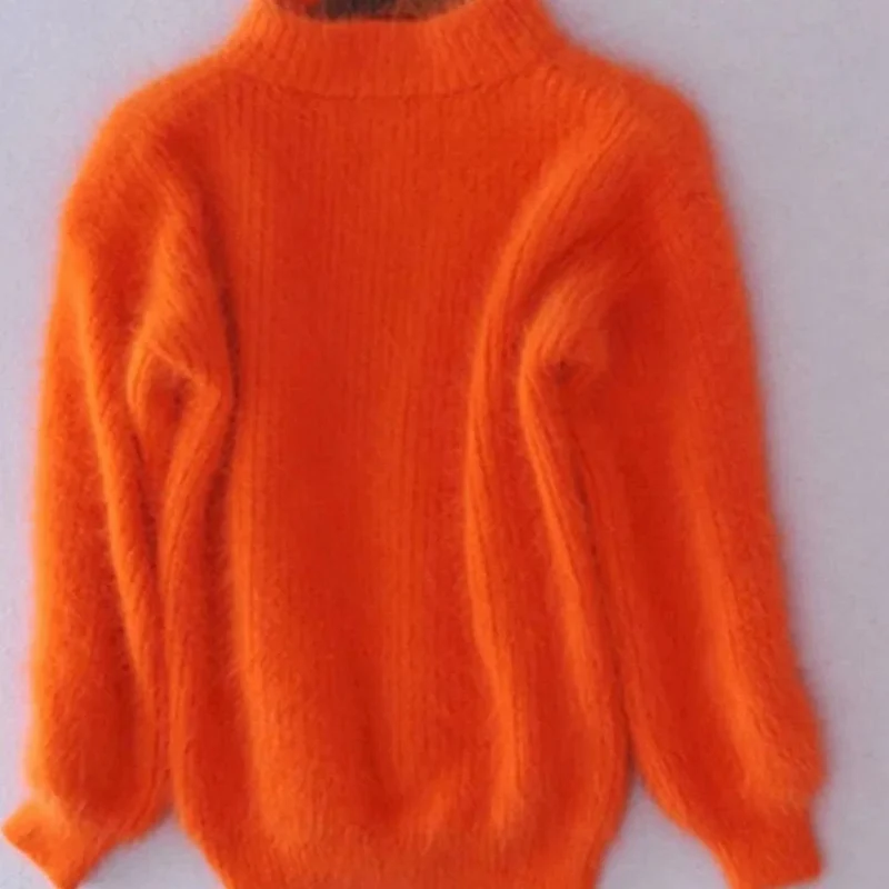 Johanna | Damen Flauschiger Rollkragenpullover mit hohem Kragen Oversized Strick