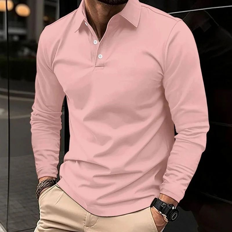 Niklas | Herren Klassisches Langarm-Poloshirt Slim-Fit Kentkragen
