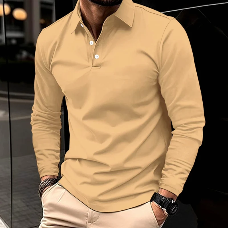 Niklas | Herren Klassisches Langarm-Poloshirt Slim-Fit Kentkragen