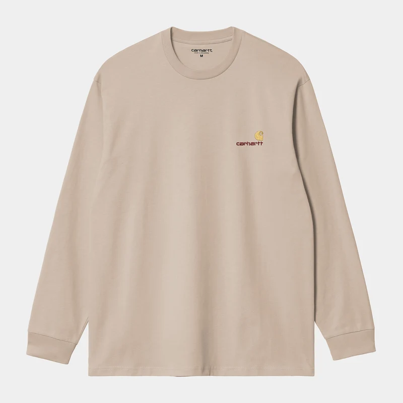 Carhartt WIP Herren American Script Langarm-T-Shirt | Fleur De Sel