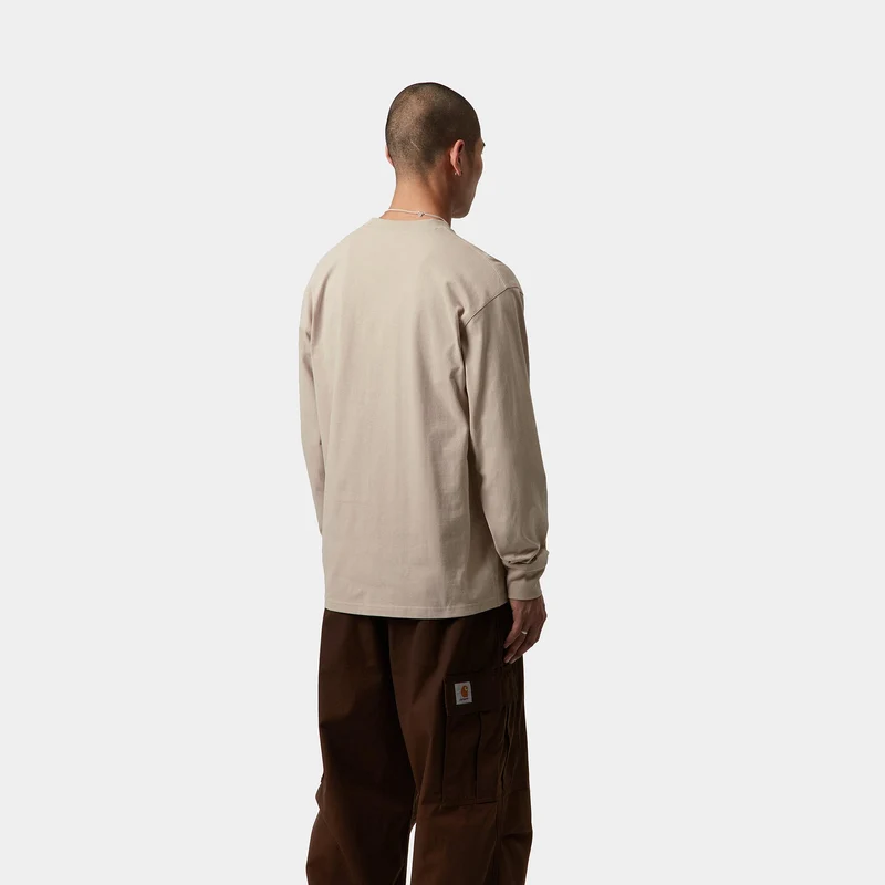 Carhartt WIP Herren American Script Langarm-T-Shirt | Fleur De Sel