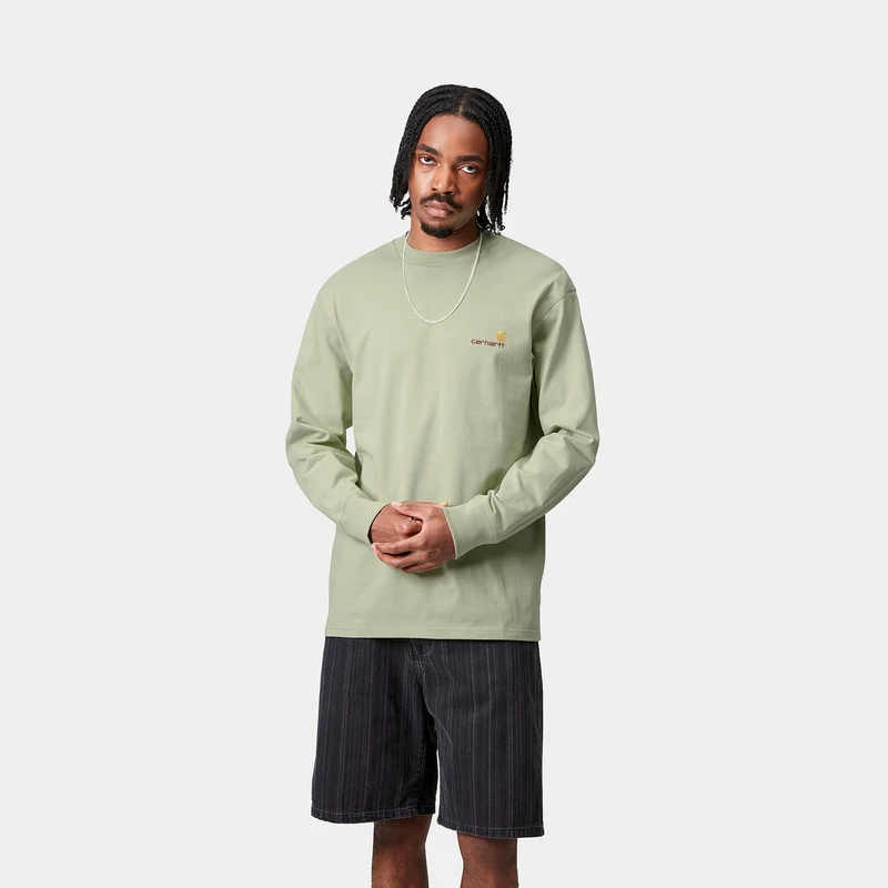 Carhartt WIP Herren American Script Langarm-T-Shirt | Helloliv