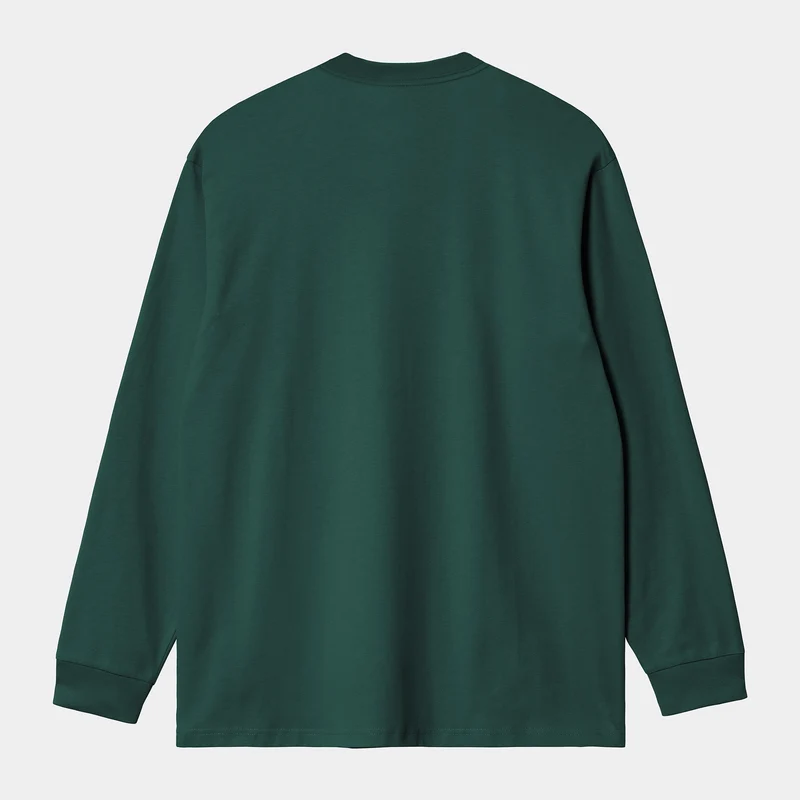 Carhartt WIP Herren Chase Langarm T-Shirt | Dunkle Tanne