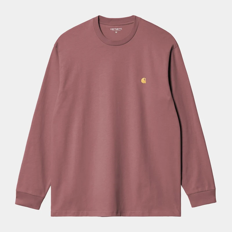 Carhartt WIP Herren Chase Langarm-T-Shirt | Staubiges Rosa