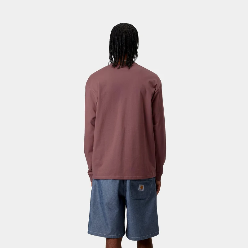 Carhartt WIP Herren Chase Langarm-T-Shirt | Staubiges Rosa