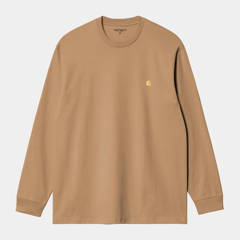 Carhartt WIP Herren Chase Langarm-T-Shirt | Dusty Hamilton Brown