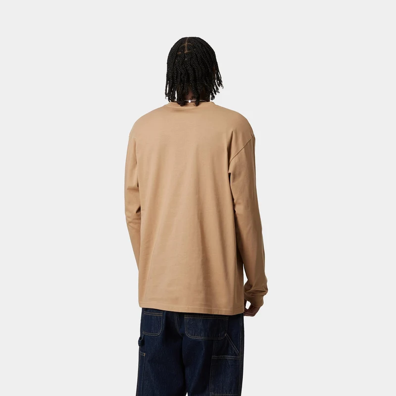 Carhartt WIP Herren Chase Langarm-T-Shirt | Dusty Hamilton Brown