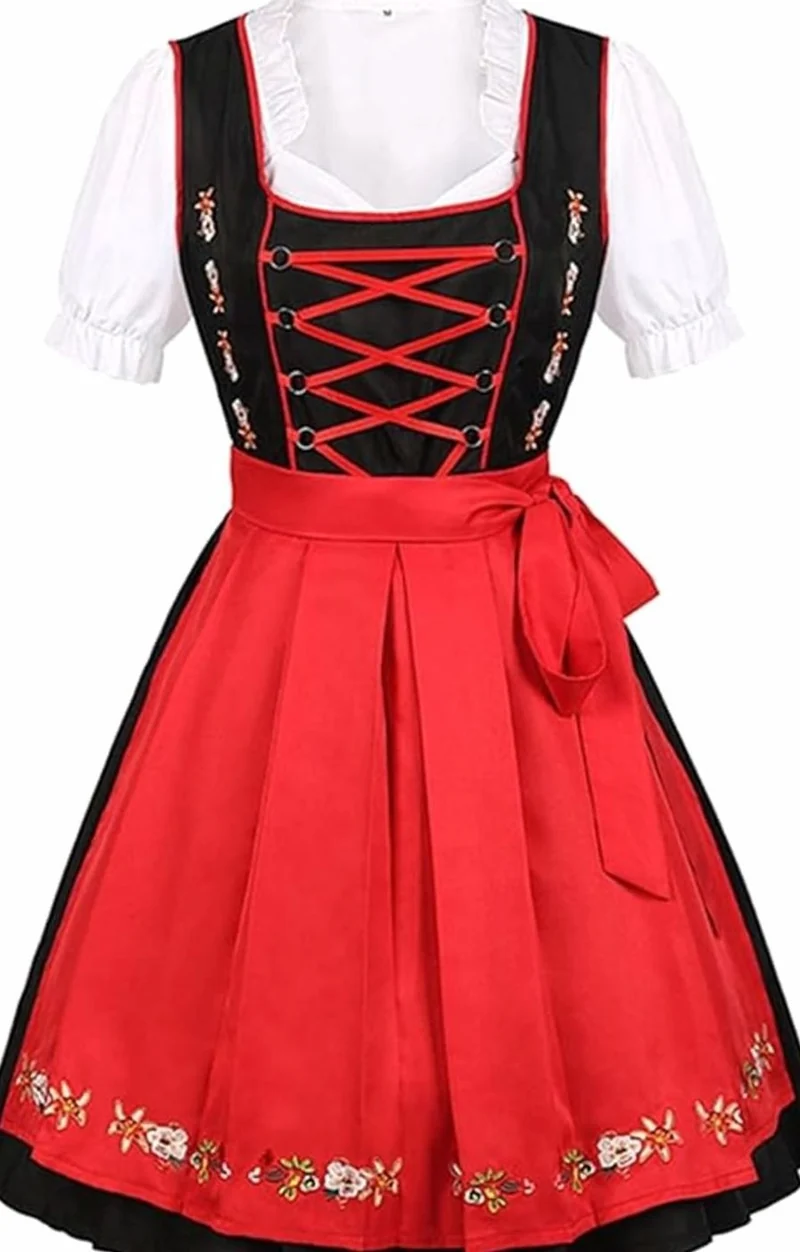 Hannah | Damen Oktoberfest Dirndlkleid Traditionelles Trachtenkleid mit Schürze