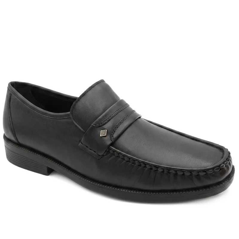 Wide Fit Smart Leather Saddle Strap Loafers - MOEN43012 / 329 585