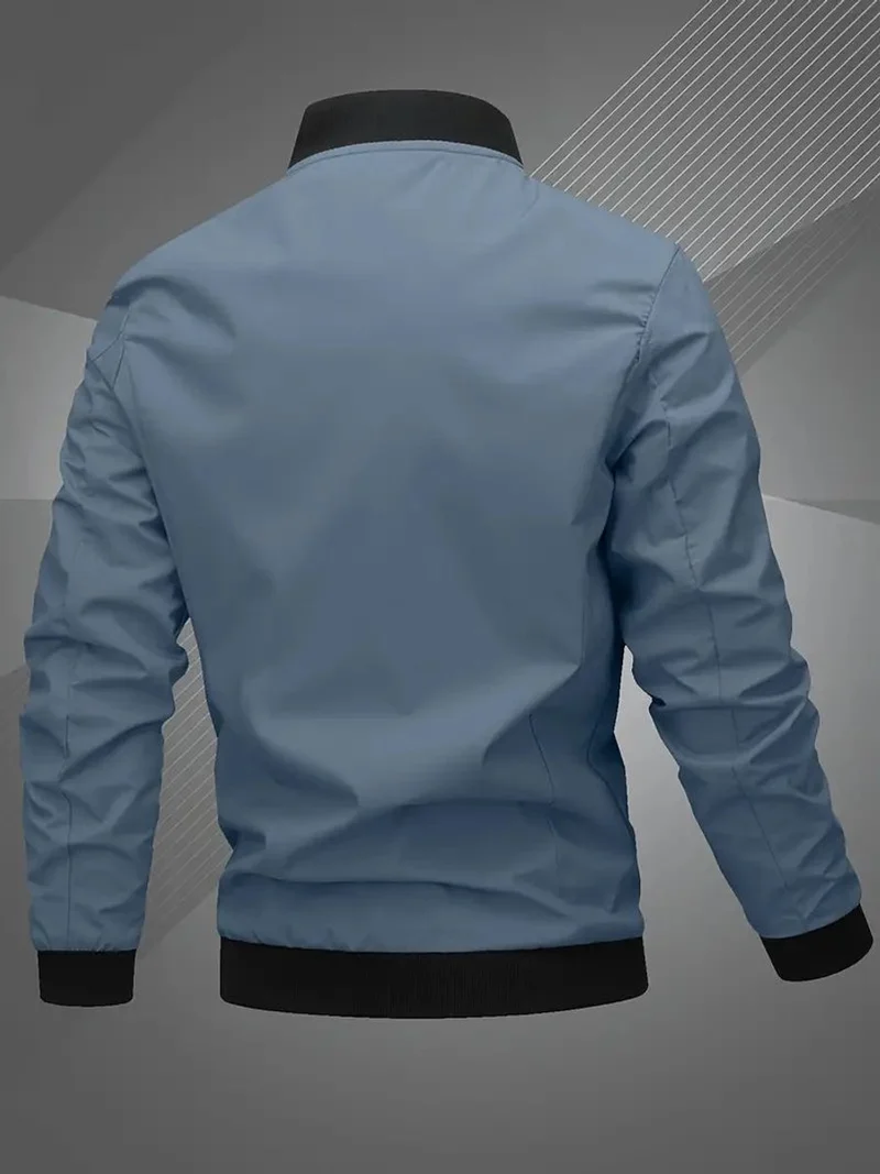 Tobias | Herren Mens Bomber Jacket Lässige Polyester Blouson-Jacke Reißverschluss