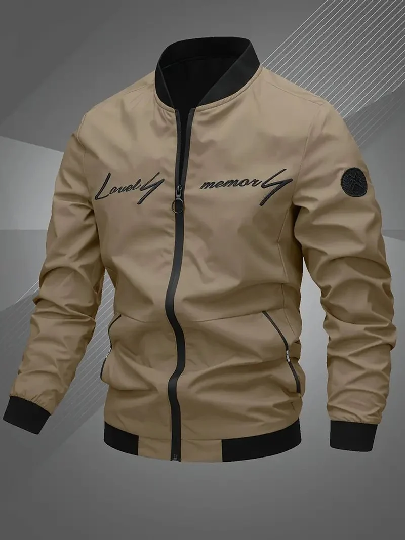 Tobias | Herren Mens Bomber Jacket Lässige Polyester Blouson-Jacke Reißverschluss