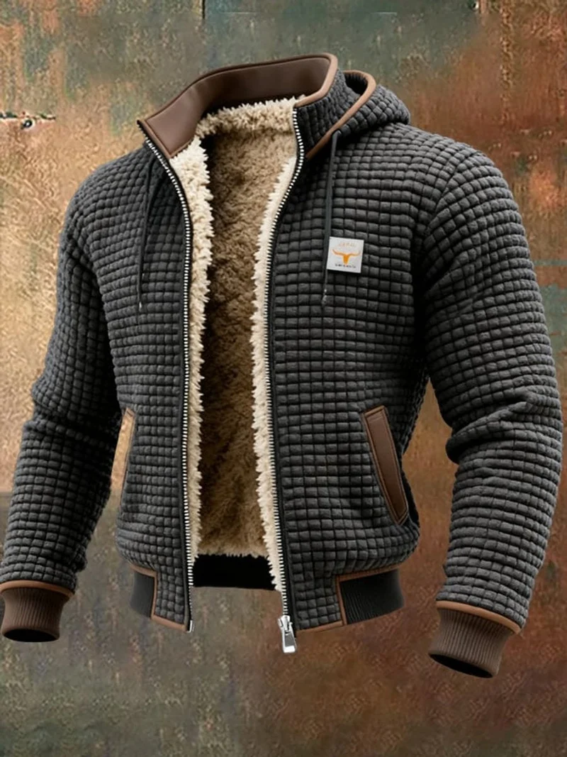 Elias | Herren Gesteppte Fleece-Gefütterte Kapuzenjacke mit Reißverschluss