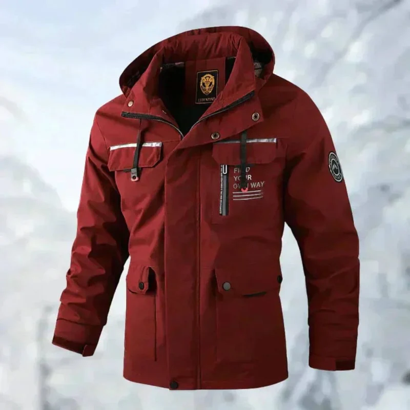 Florian | Herren Wasserdichte Gesteppte Outdoor-Jacke mit Kapuze Winddicht