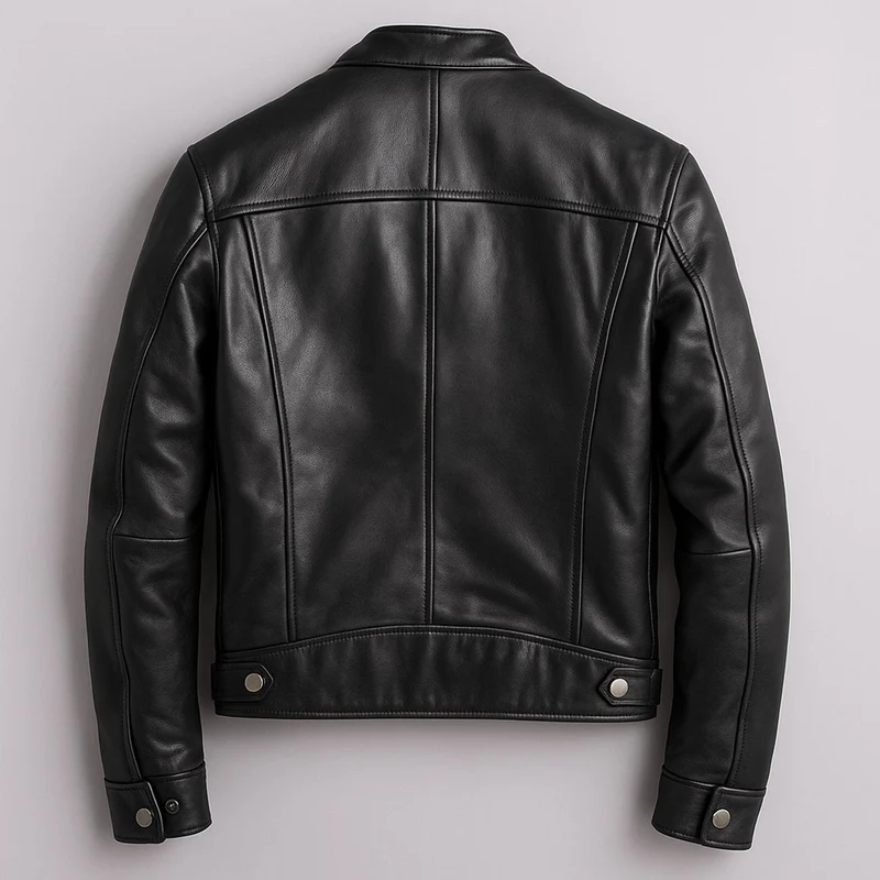 Simon | Herren Vintage Biker Lederjacke Reißverschluss Vier-Taschen-Design