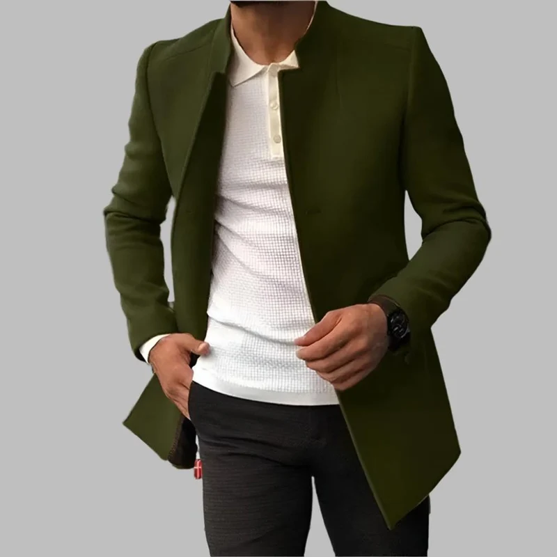 Moritz | Herren Slim-Fit Wollmantel Stehkragen Eleganter Mantel