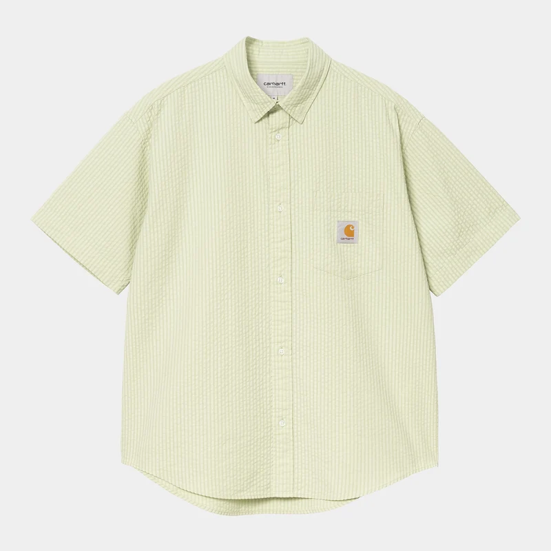 Carhartt WIP Herren Toland Streifenhemd | Blasses Olivgrün
