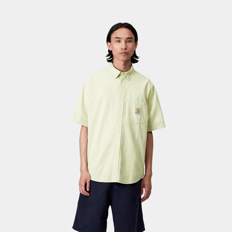 Carhartt WIP Herren Toland Streifenhemd | Blasses Olivgrün