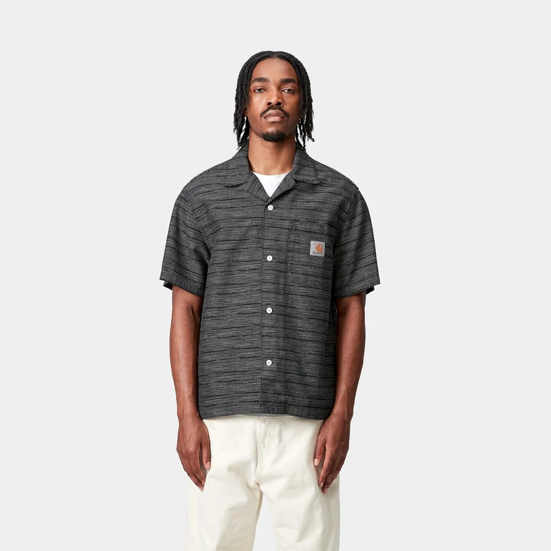 Carhartt WIP Herren Gellar Streifenhemd | Schwarz