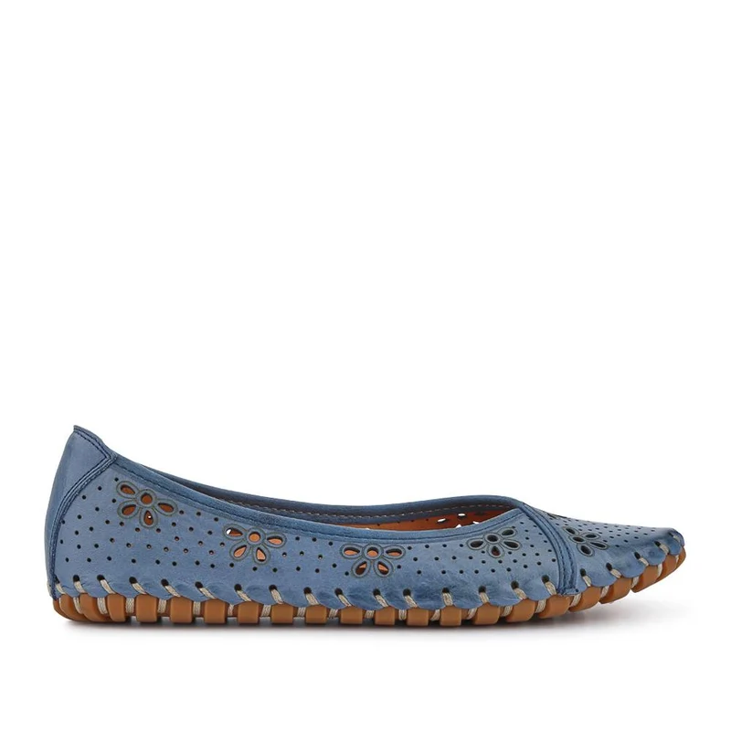 Leather Cushioned Pumps - KARY41003 / 327 469 - Denim