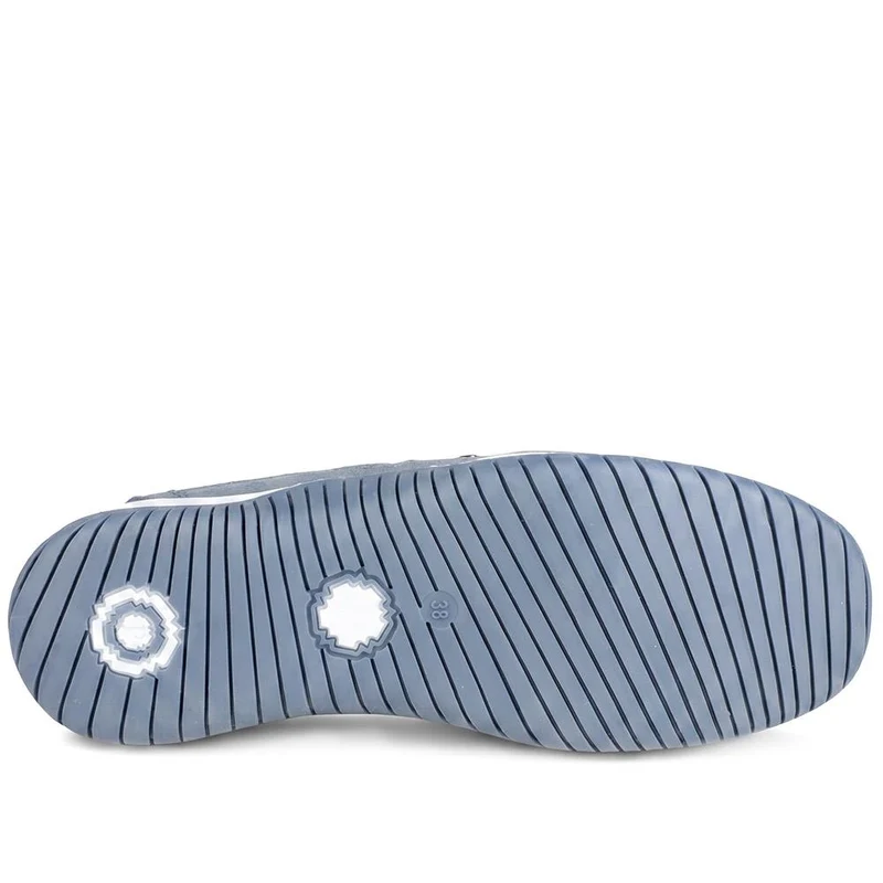 Memory Foam Leather Slip On Trainers - BRK43049 / 329 380 - Blue