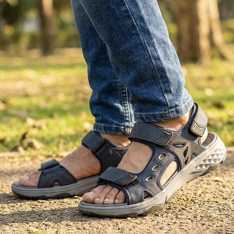 Cushioning Adjustable Fasten Sandals - XIAM43002 / 329 281 - Navy