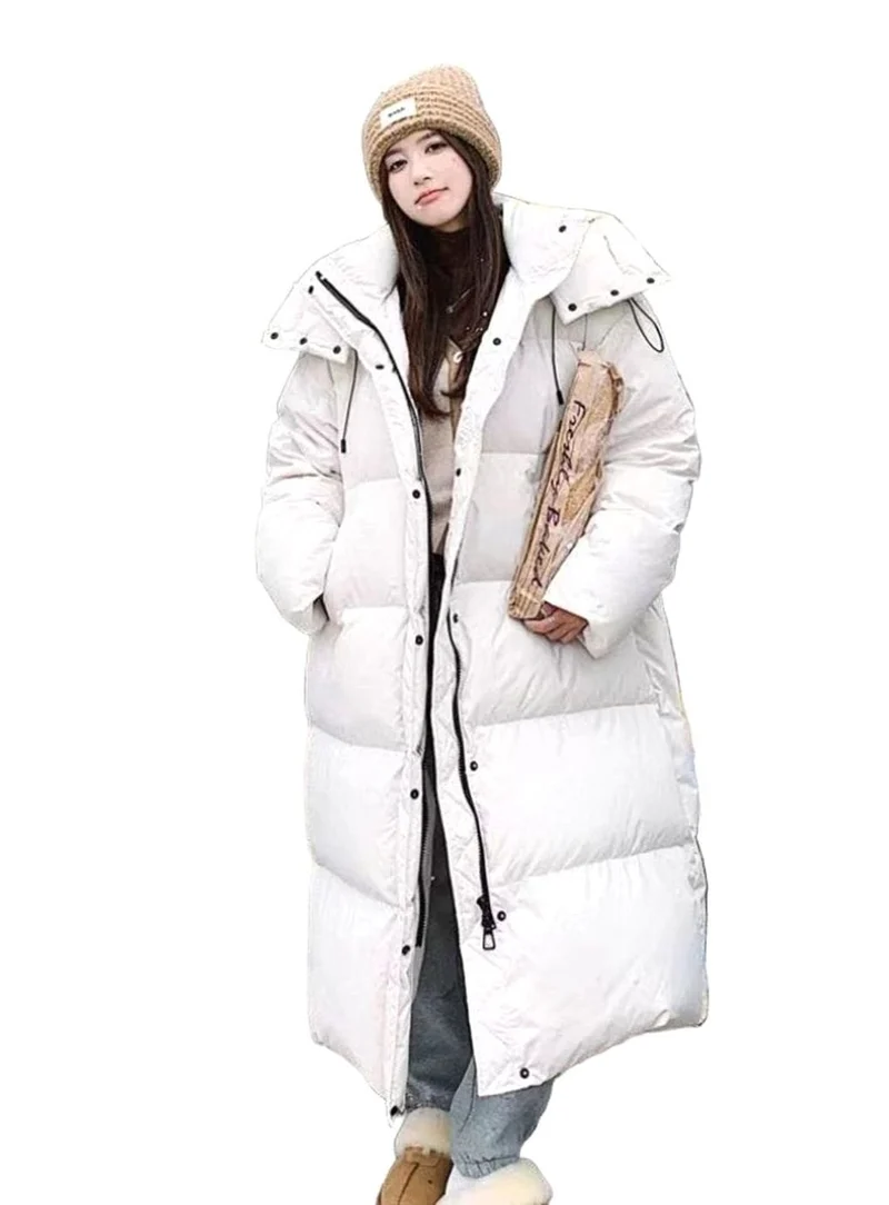 Elisabeth | Damen Oversized Langer Kapuzen Puffer Mantel Winterjacke