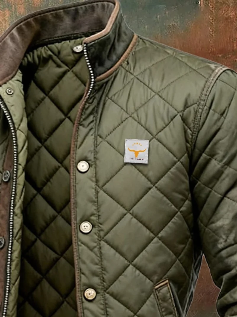 Christian | Herren Steppjacke Wattierte Mens Quilted Jacket Bomberjacke Stehkragen