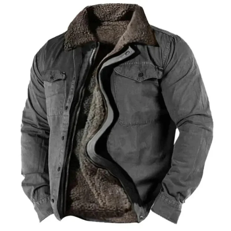 Niklas | Herren Mens Cardigan Fleece-Gefütterter Western Hemdjacke