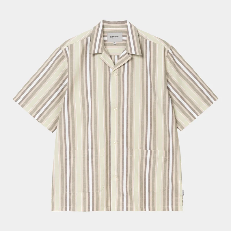 Carhartt WIP Herren Folsey Streifenhemd | Blasses Olivgrün