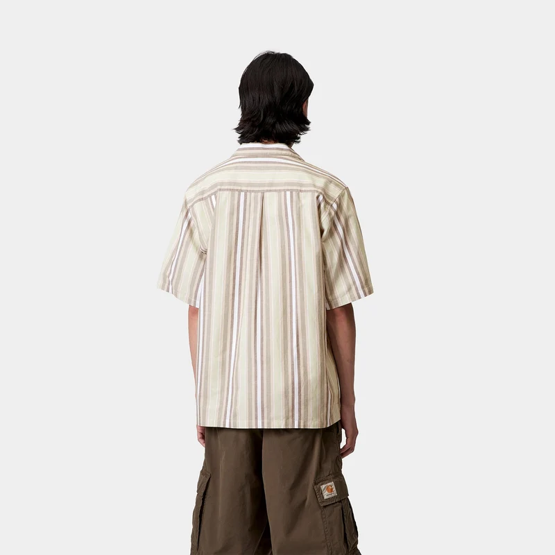 Carhartt WIP Herren Folsey Streifenhemd | Blasses Olivgrün