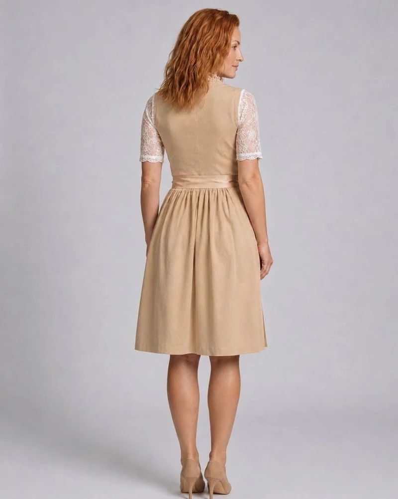 Lena | Damen Oktoberfest Dirndlkleid Florales Spitzenmieder Trachtenkleid