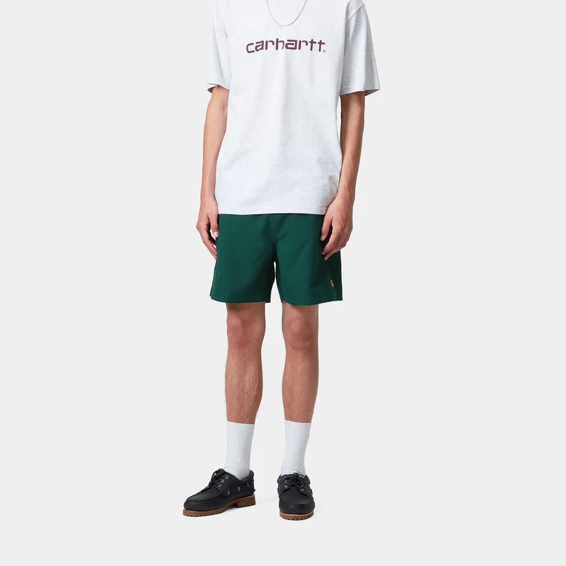 Carhartt WIP Herren Chase Badeshorts | Dunkle Tanne