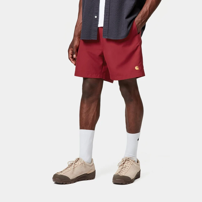 Carhartt WIP Herren Chase Badeshorts | Scharlachrot
