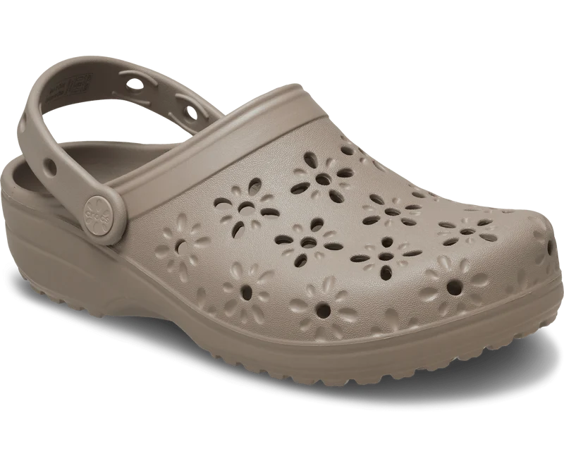 CROCS Unisex Klassischer Blumen-Clog mit Cut-Out | Taupe
