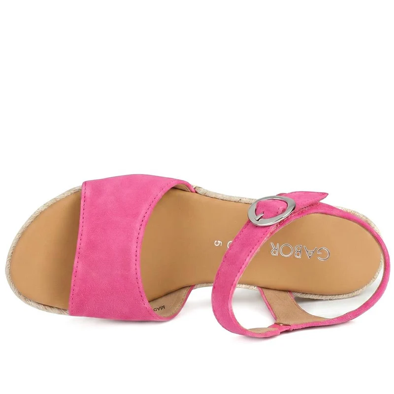 Gabor Wedge Heel Buckle Fasten Espadrilles - GABC43511 / 330 409 - Fuschia