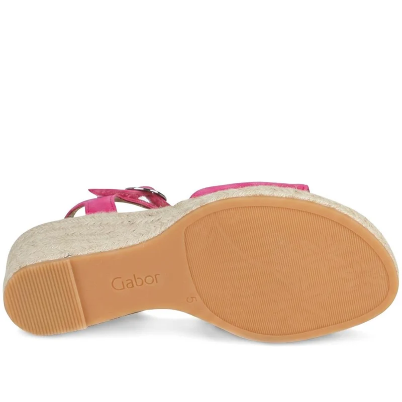 Gabor Wedge Heel Buckle Fasten Espadrilles - GABC43511 / 330 409 - Fuschia