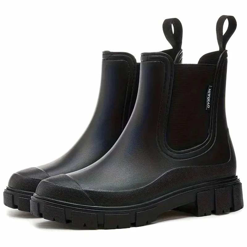 Leonie | Damen Wasserdichte Slip-On Chelsea Stiefel mit Blockabsatz