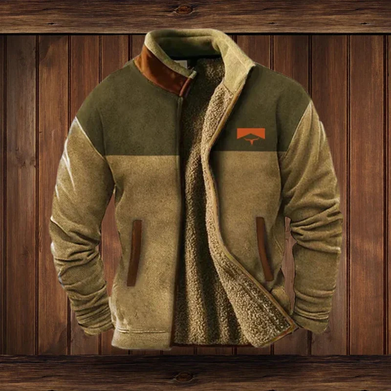 Maximilian | Herren Mens Cardigan Fleece Reißverschluss Western Azteken Strickjacke