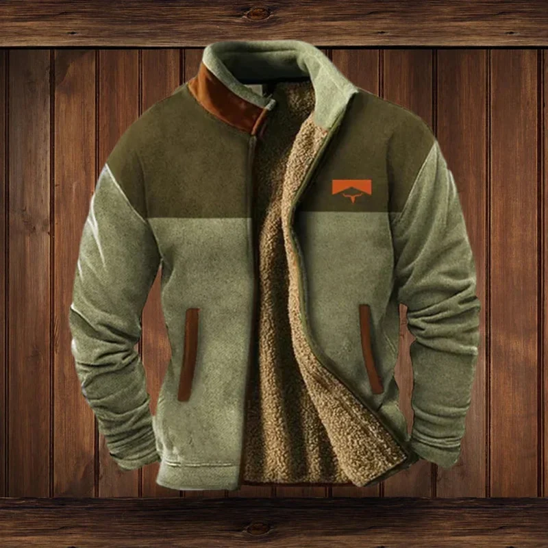 Maximilian | Herren Mens Cardigan Fleece Reißverschluss Western Azteken Strickjacke