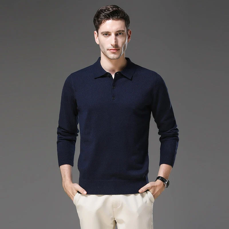 Felix | Herren Strickpullover Kaschmir Polo Business Pullover Langarm