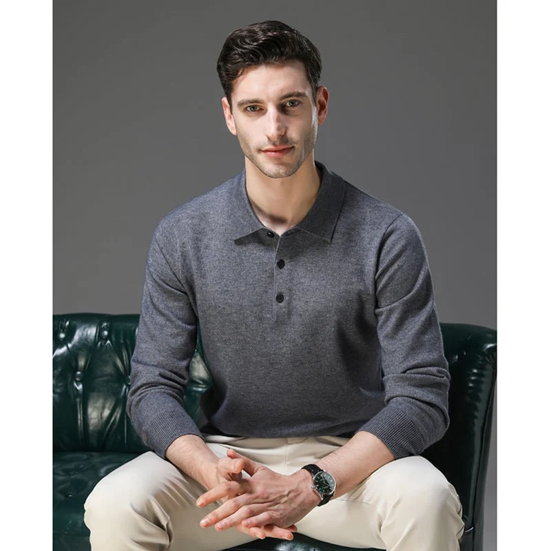 Felix | Herren Strickpullover Kaschmir Polo Business Pullover Langarm