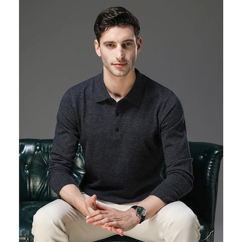 Felix | Herren Strickpullover Kaschmir Polo Business Pullover Langarm