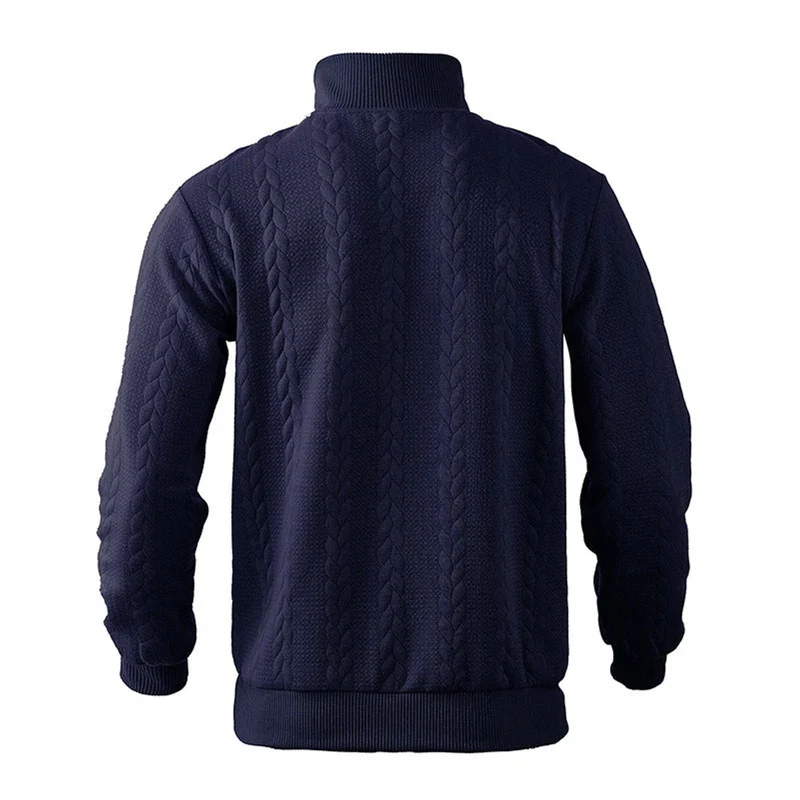 Lukas | Herren Strickpullover Zopfmuster Viertelreißverschluss Pullover