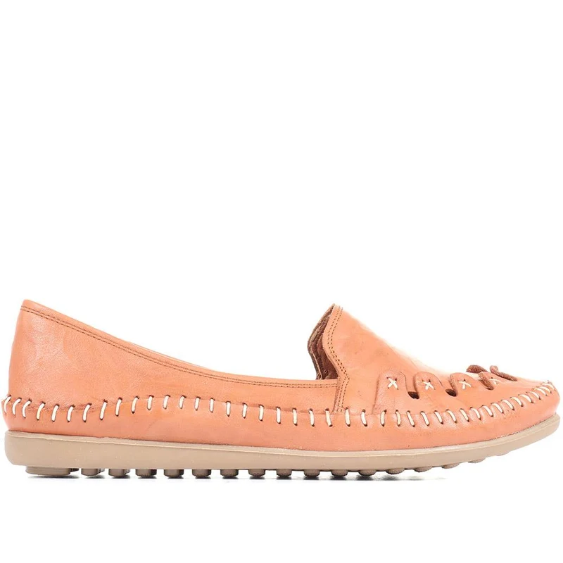 Leather Slip-On Pumps - GOKH29000 / 316 901 - Tan