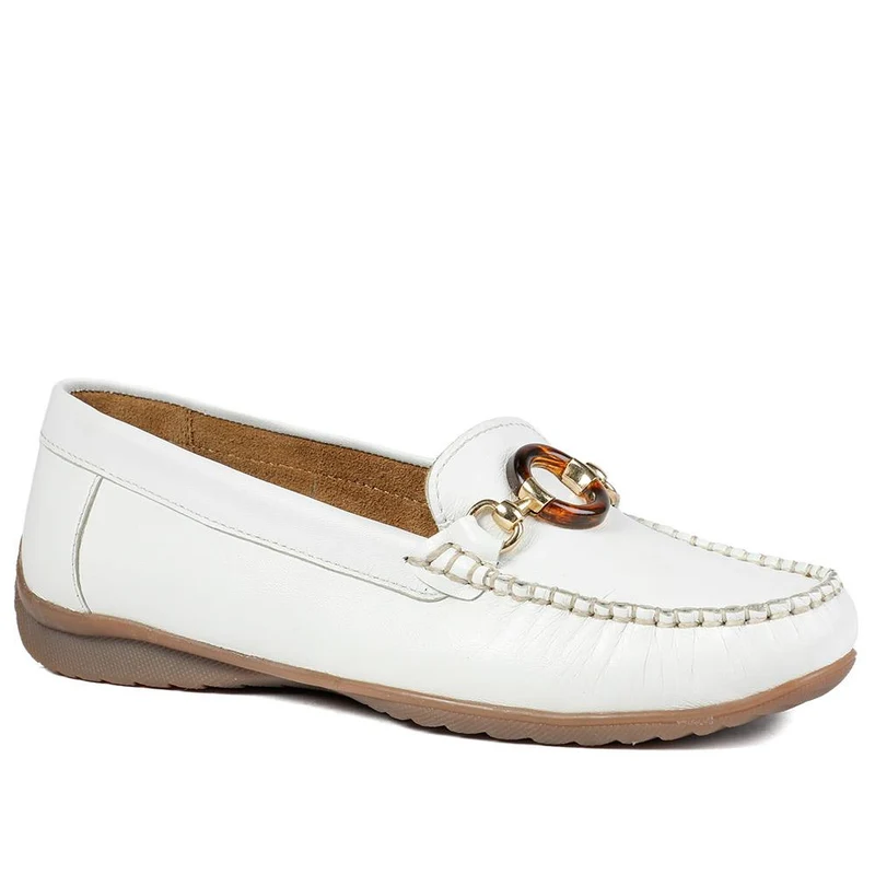 Leather Slip On Moccasin Shoe - MOEN43003 / 329 566