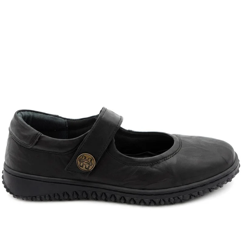 Loretta Leather Mary Janes - HAK42010 / 328 514 - Black-Black