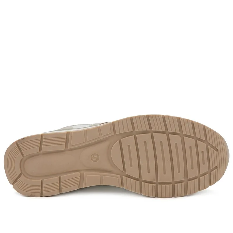Chunky Zip & Lace Two Tone Trainers - WBINS43094 / 329 321 - Beige
