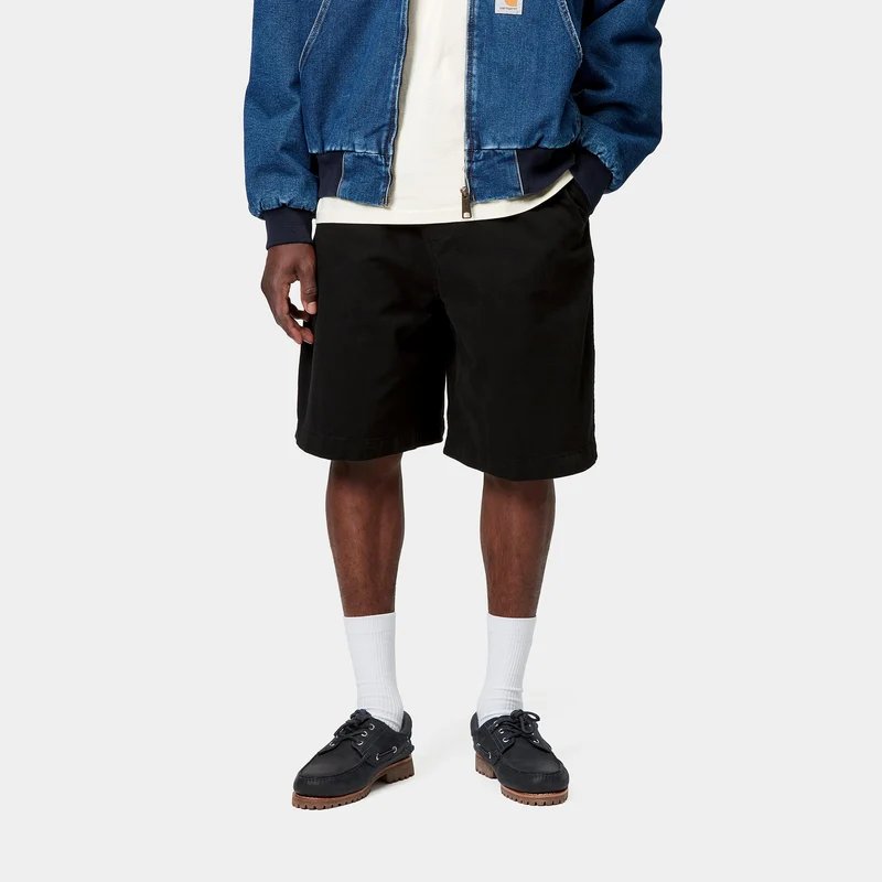 Carhartt WIP Herren Floyde Short | Schwarzes Stückgefärbt