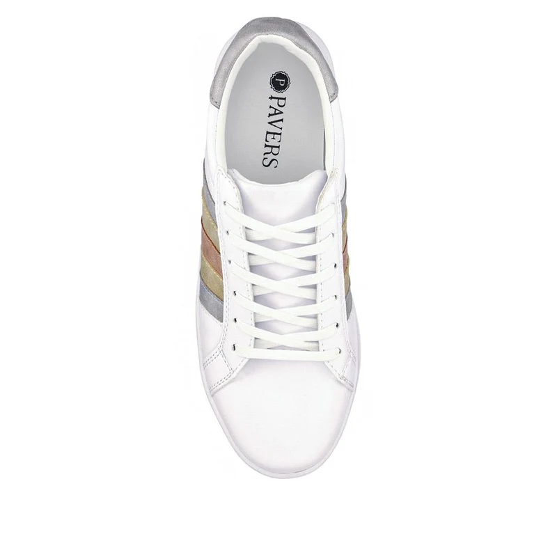 Casual Lace-Up Trainers - VSHI41000 / 326 853 - White Metallic